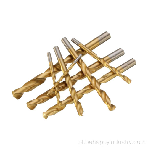 8pcs Titanium powlekany HSS Twist